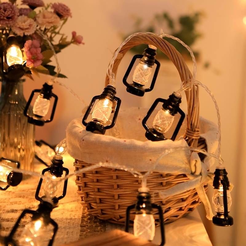 5m 20 Led Fişli 8 Kademeli Gün Işığı Ramazan Kandili(siyahlı model)Led Işık