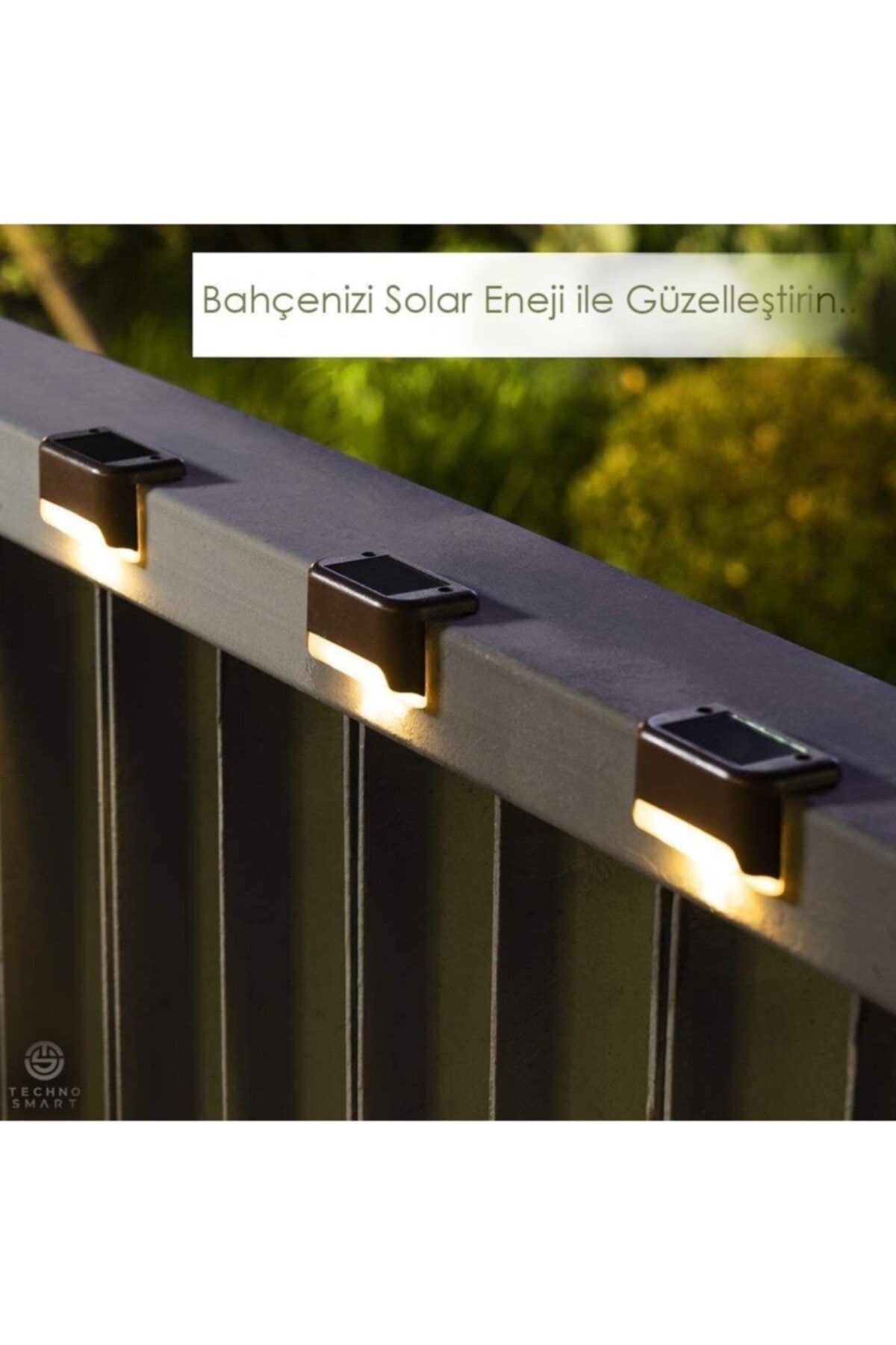 Solar Güneş Enerjili Köşebent Merdiven Veranda Bahçe Led Lamba 4 Lü Set