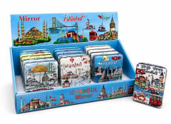 Taşlı İstanbul Temalı Kalın El Aynası Alk5822