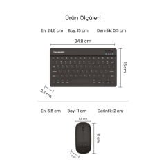 Siyah Kablosuz Klavye Ve Mouse Seti