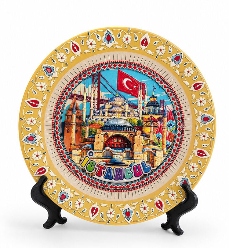 İstanbul Temalı Porselen Dekoratif Tabak 12 Cm Alk5836