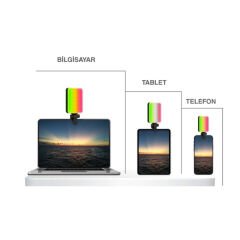 Clip-Fill Taşınabilir Mini RGB Led Selfie Işığı