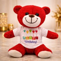 Happy Birthday Peluş Kırmızı Ayı