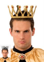 Altın Renk Çocuk ve Yetişkin Uyumlu Kral Tacı