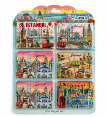 İstanbul Temalı Ahşap Buzdolapı Süsü Magnet 6'Lı Set Alk5808