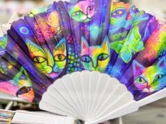 Plastik Kedi Tasarımlı Yelpaze