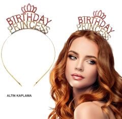 Birthday Princess Kristal Taç – Altın Kaplama