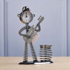 Metal Müzisyen Şeklinde Saatli Kalemlik