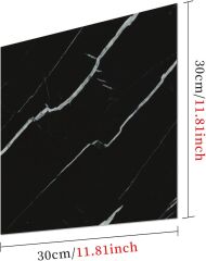 SİYAH MERMER DESENLİ ALÜMİNYUM PLASTİK DUVAR STİCKER (30*30)