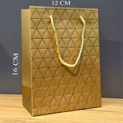 Mini Boy Gold Karton Hediye Çantası