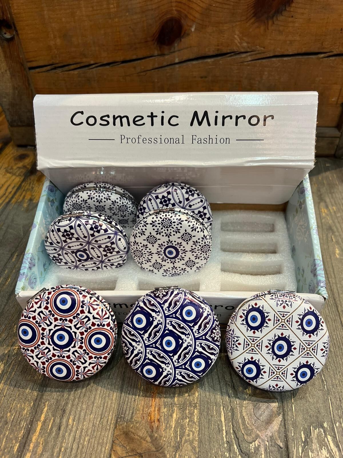 Yuvarlak Desenli Makyaj Aynası 12 Adet