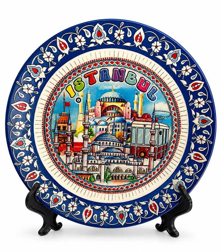 İstanbul Temalı Porselen Dekoratif Tabak 20 Cm Alk5844