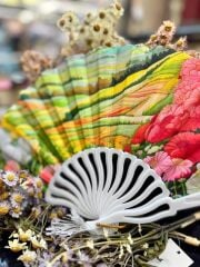 Plastik Desenli Yelpaze