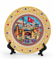 İstanbul Temalı Porselen Dekoratif Tabak 20 Cm Alk5845