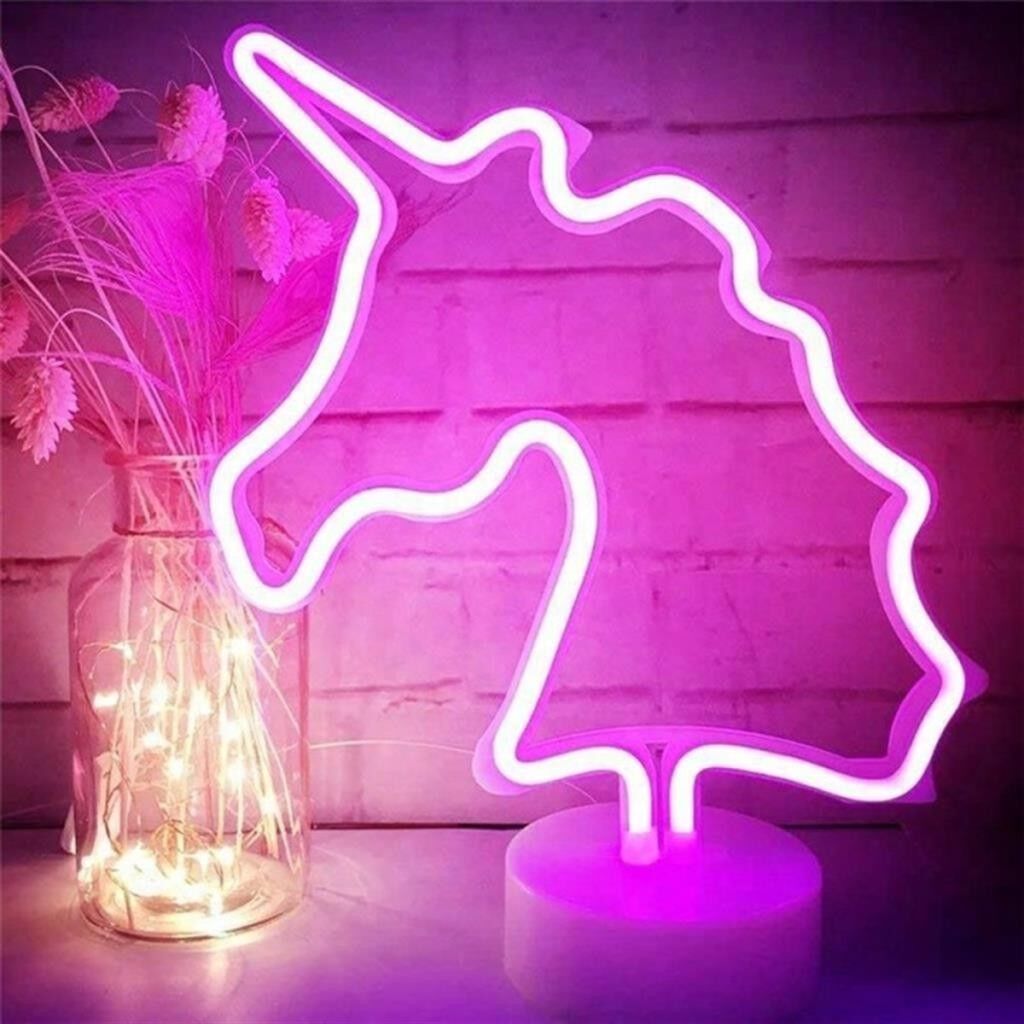 Dekoratif Unicorn Tasarımlı Neo Led Lamba