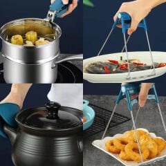 4 Parça Yanma Önleyici Mutfak Seti - Tencere Tabak Tutucu Ve Fırın Eldiveni