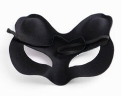 Siyah Süet Kırmızı Sarı Simli Kedi Maskesi