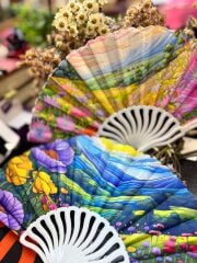 Plastik Desenli Yelpaze