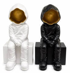 Dekoratif Polyester Oturan Astronot Biblosu Alk5302