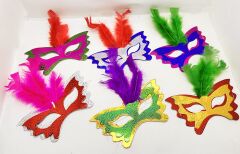 Tüylü Kağıt Parti Venedik Balo After Maskesi 6 Adet