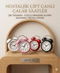 Metal Masaüstü Renkli Işıklı Çalar Saat