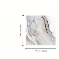 VİNİL BEYAZ MERMER DESENLİ ALÜMİNYUM PLASTİK DUVAR STİCKER (30X30)
