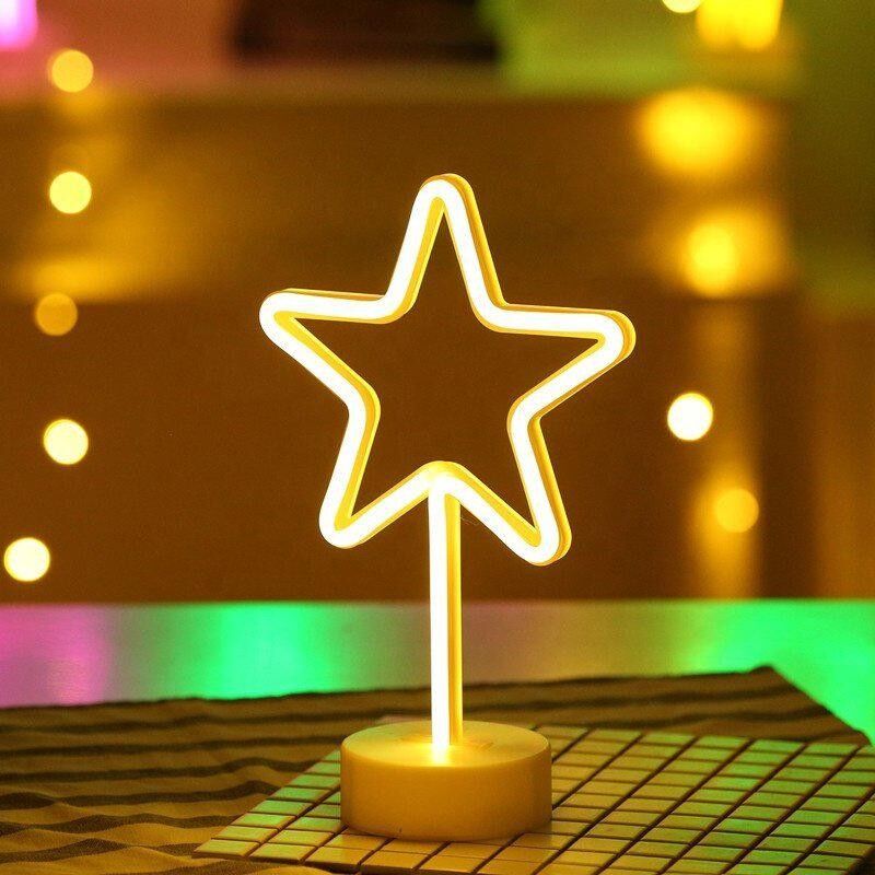 Dekoratif Yıldız Neo Led Gece Lambası