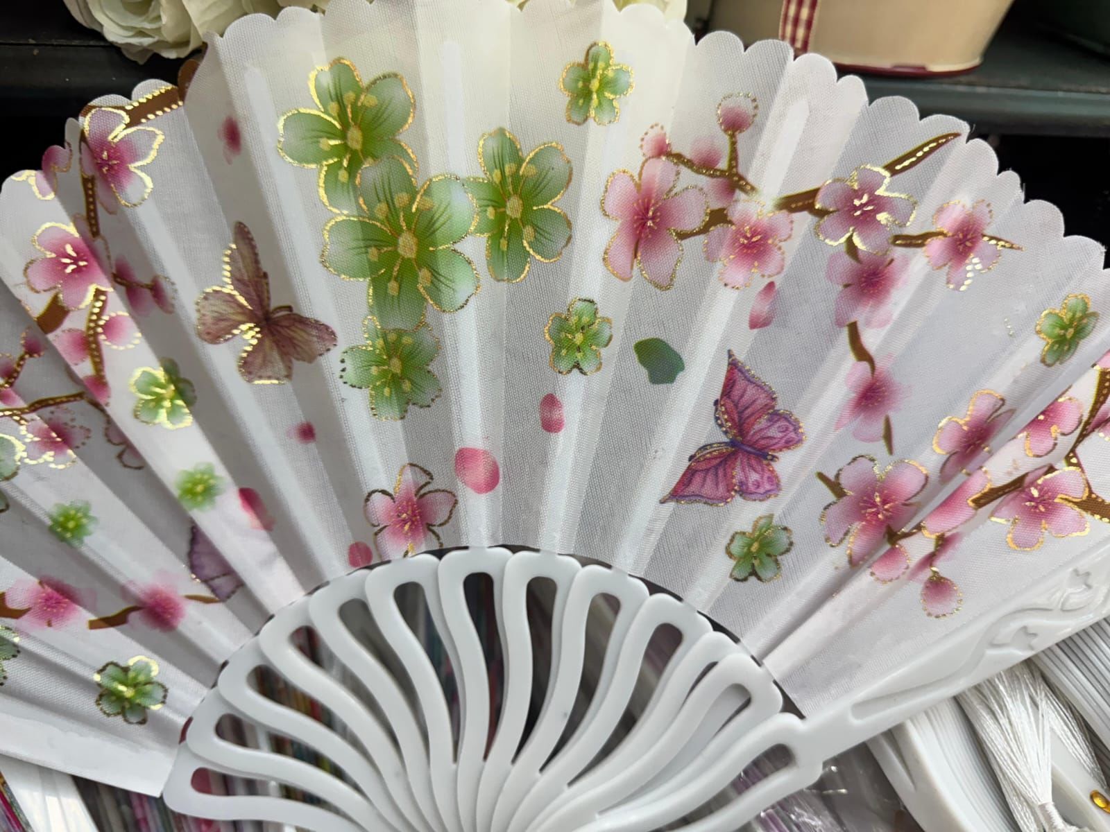 Plastik Desenli Yelpaze