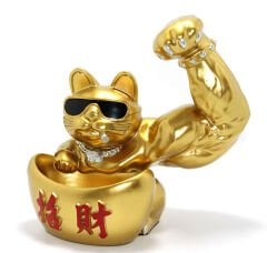 Polyester Şanslı Kedi Figürü Model 4