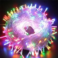 10 Metre 60 Led RGB 2 Kademeli Şeffaf Kablo Pilli