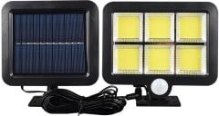 120 Cob Led Solar Panelli 3 Modlu Duvar Lambası