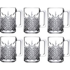 6'lı Kulplu Kristal Meşrubat Bardağı