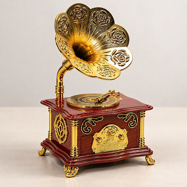 Gramafon Müzik Kutusu Kahverengi Alk3789