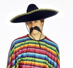 Sombrero Meksika Şapkası Altın Şeritli Yetişkin Boy