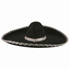 Sombrero Meksika Şapkası Gümüş Şeritli Yetişkin Boy