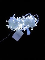 10 Metre 100 Led Damla Uçlu Beyaz Işık Şeffaf Kablo