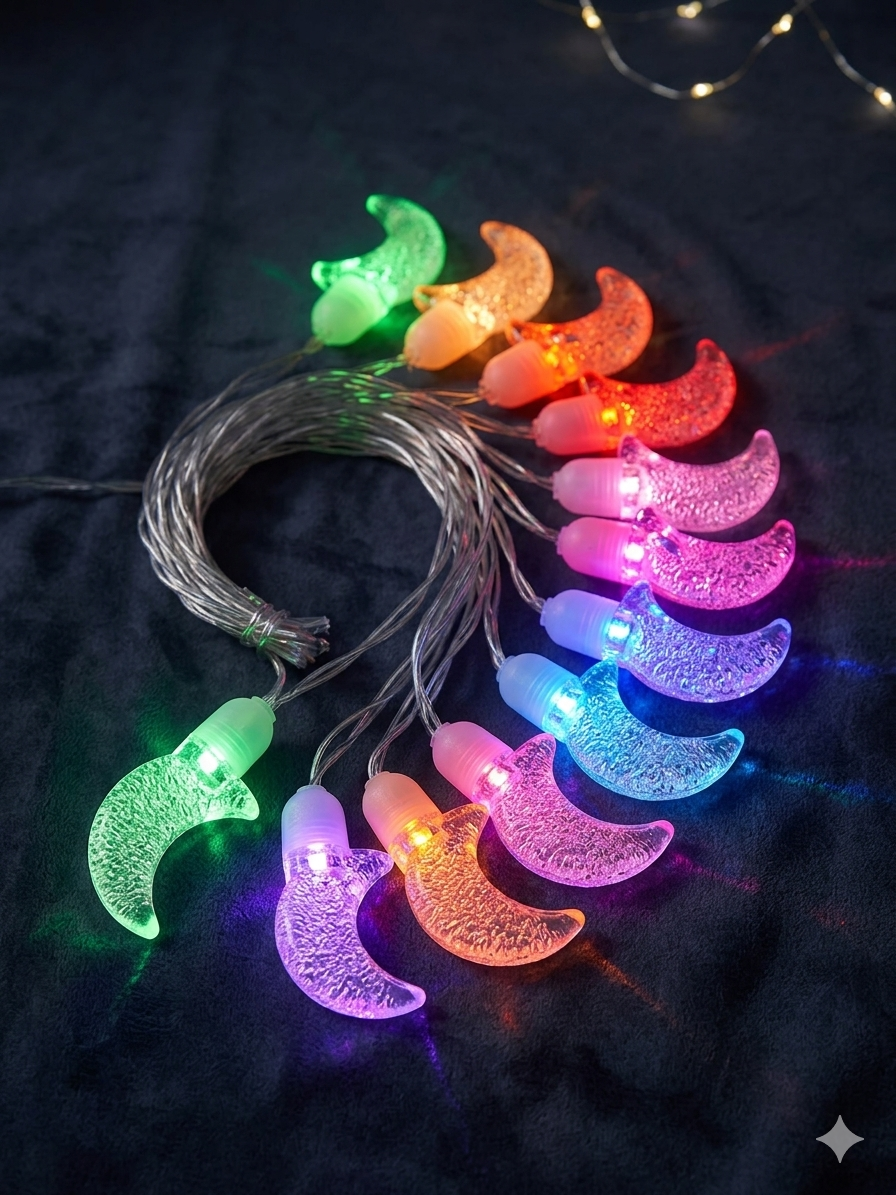 USB Kablolu Dekoratif Renkli Işık Ay Led Lamba 3 Metre