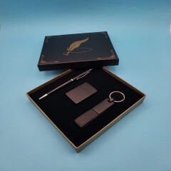 Toptan Siyah Anahtarlık Çakmak ve Tükenmez Kalem