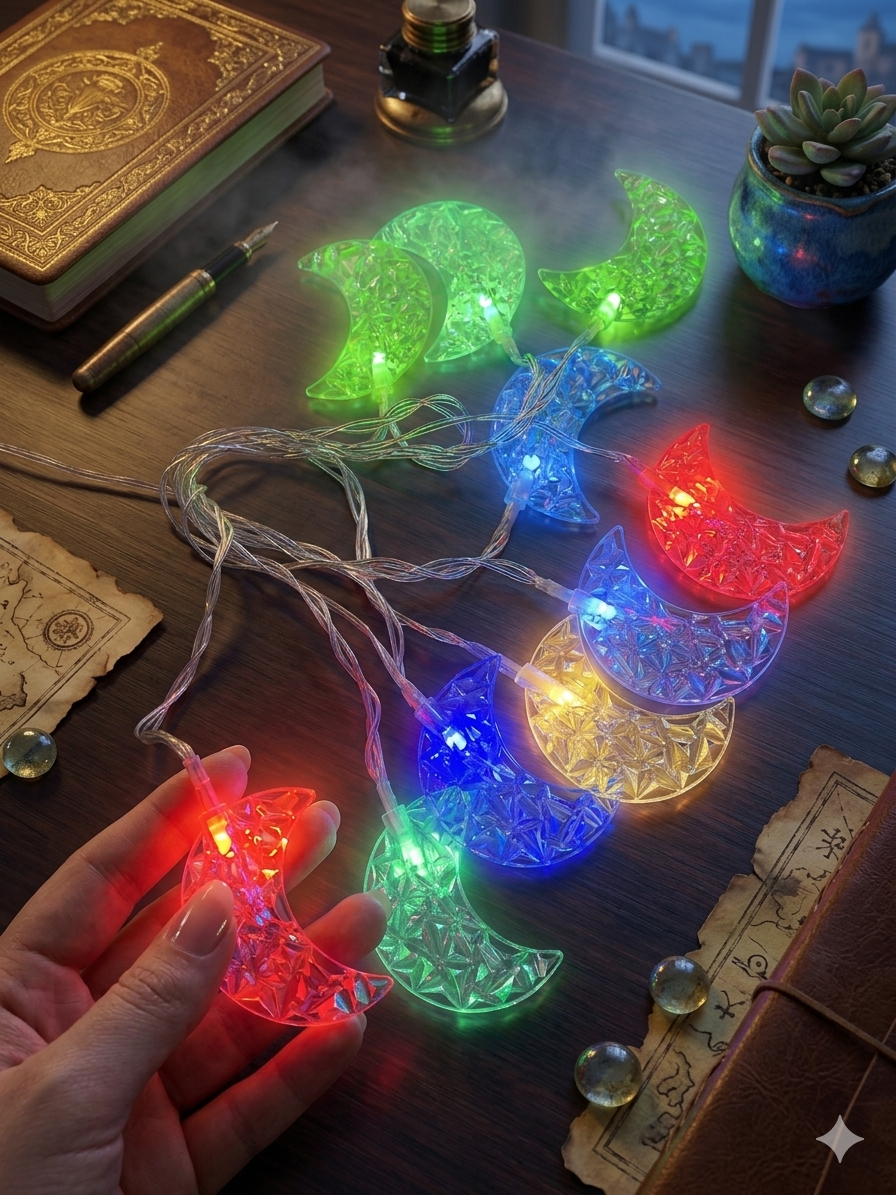 USB Kablolu Dekoratif Renkli Işık Kristal Ay Led Lamba 3 Metre