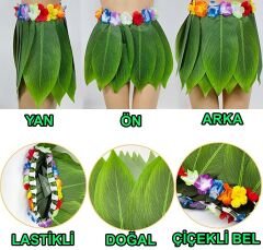 Tropikal Esintili Yapraklı Parti Eteği Çocuk Boy