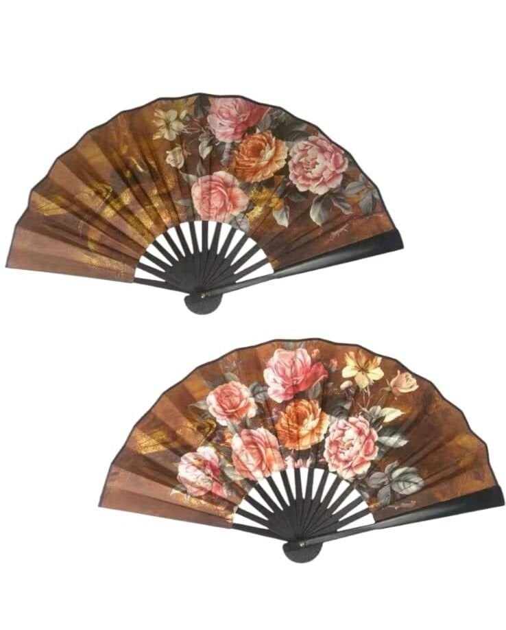 Yelpaze Saten Kraft Çiçekli Model 7