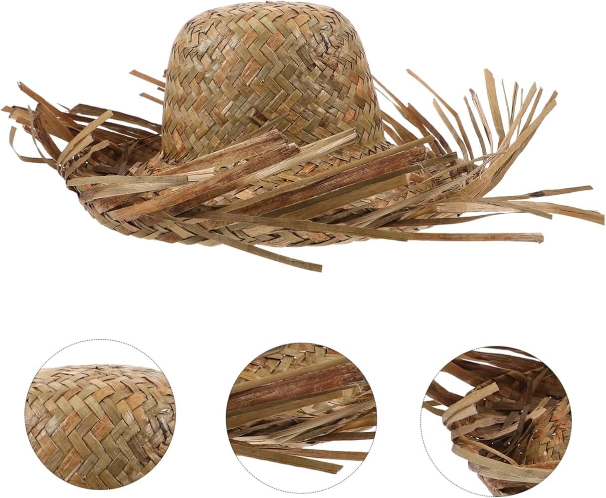 Tropikal Parti Natural Hasır Şapka