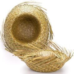 Tropikal Parti Natural Hasır Şapka