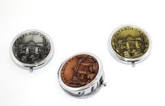 Metal Ayasofya Kabartmalı El Aynası