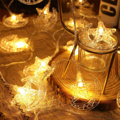 3 Metre 20 Led 2 Kademeli Ay-Yıldız Pilli Led Işık