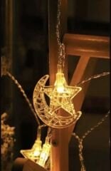 3 Metre 20 Led 2 Kademeli Ay-Yıldız Pilli Led Işık