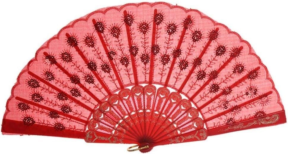 Pullu Yelpaze Kırmızı 12 Adet