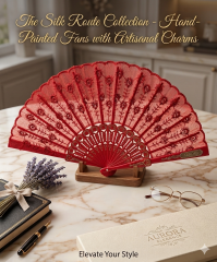 Pullu Yelpaze Kırmızı 12 Adet