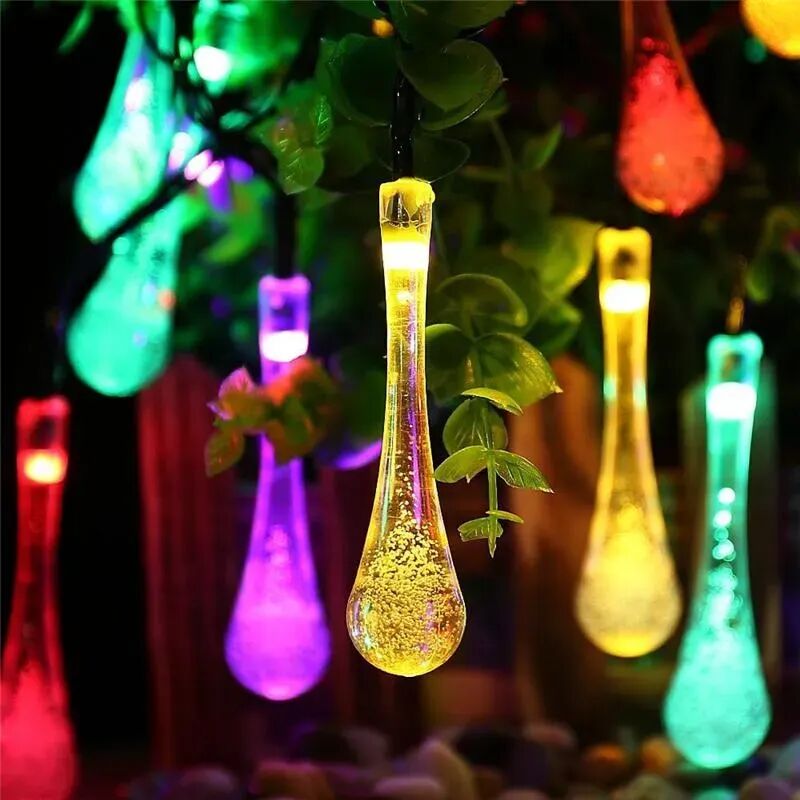 USB Kablolu Dekoratif Renkli Işık Kristal Damla Led Lamba 3 Metre