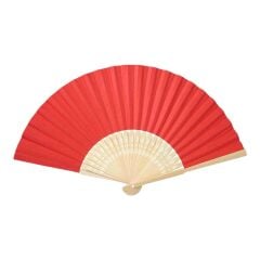 Ahşap Kırmızı Kağıt Yelpaze 12'li Paket